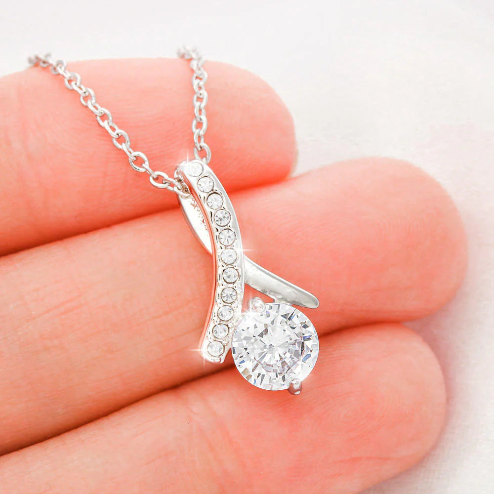 Herringbone Zircon Pendant Necklace
