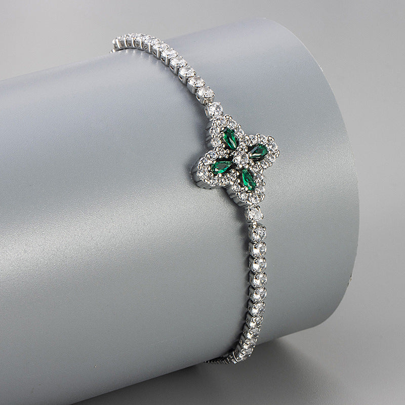 Zircon Floral Adjustable Bracelet