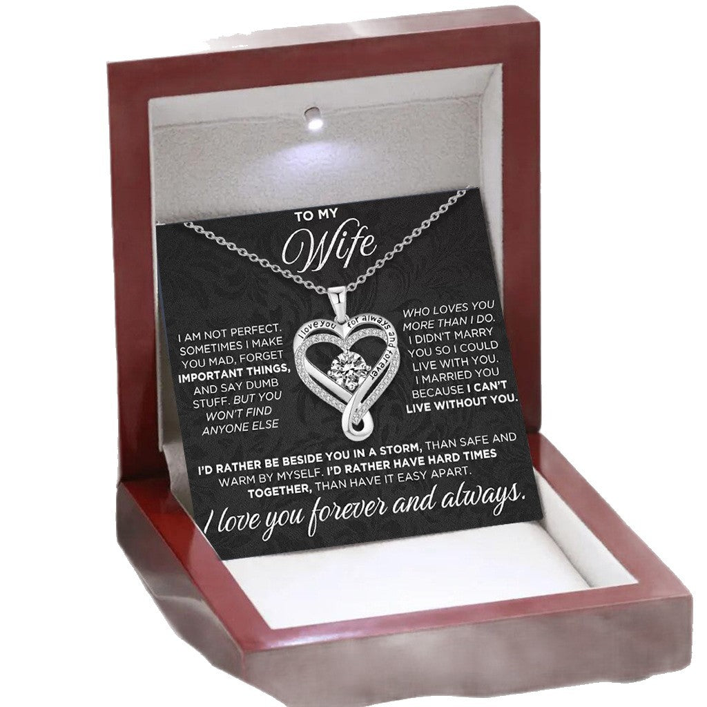 Double Layer Heart Zircon Necklace Pendant